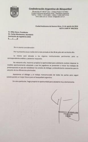 La CABB intercedi� en el conflicto y pidi� que se levante el paro