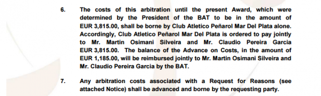 Pe�arol perdi� un juicio contra Osimani