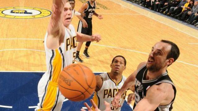 Gin�bili brill� y los Spurs se lo dieron vuelta a Indiana