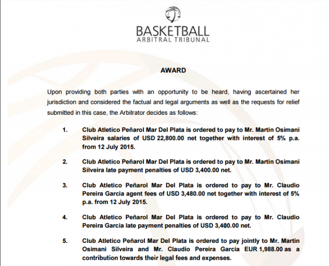 Pe�arol perdi� un juicio contra Osimani