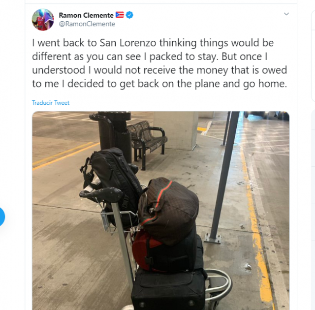 Ram�n lleg�, cobr� y vol�