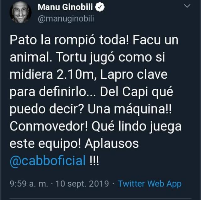 Manu fue figura... en la redes
