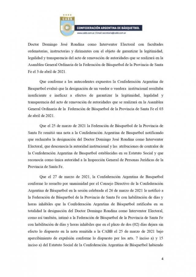 Se quebr� la relaci�n: CABB expuls� a la Federaci�n de Santa Fe